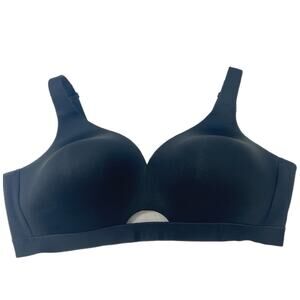 Cacique Lightly Lined No Wire Bra Full Coverage Adjustable 46D Black